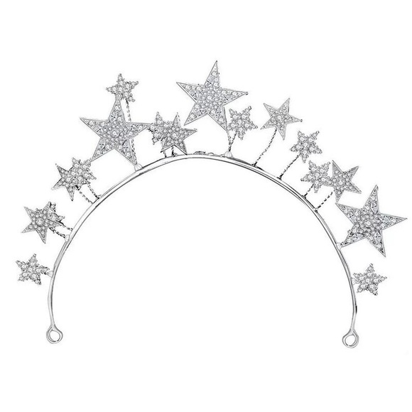 Sparkly Crystal Star Tiaras Crowns Hair - Picture 4 of 5